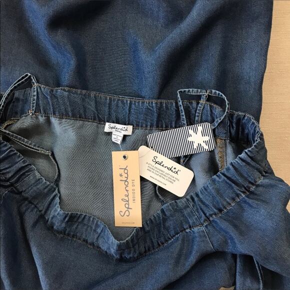 Splendid NWT Blue Shift Dress Chambray OTS Mini Spaghetti Straps Summer - Picture 5 of 5